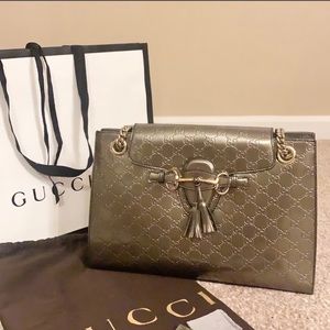 🛑SOLD🛑 Gucci grey Guccissma large Emily bag